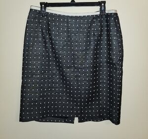 Worth Black and White Textured Pencil Skirt